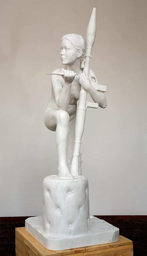 thom puckey nude av with knife rpg artist sculpture