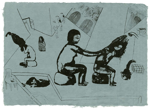 saejean oh artist drawing lithography