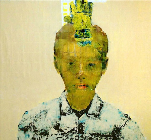 Mixed media artist Frank McCauley painting drawing