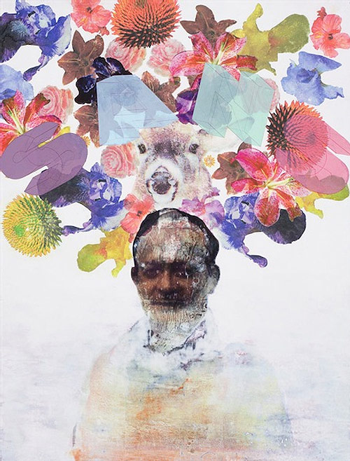 Mixed media artist Frank McCauley painting drawing