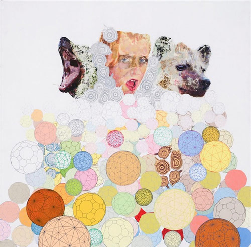 Mixed media artist Frank McCauley painting drawing