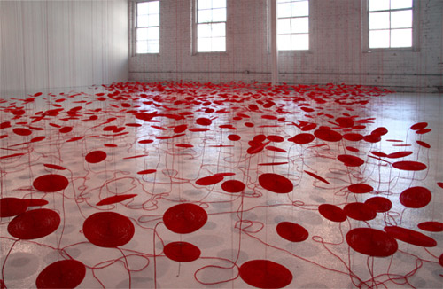 artist beili liu installations hand coiled thread
