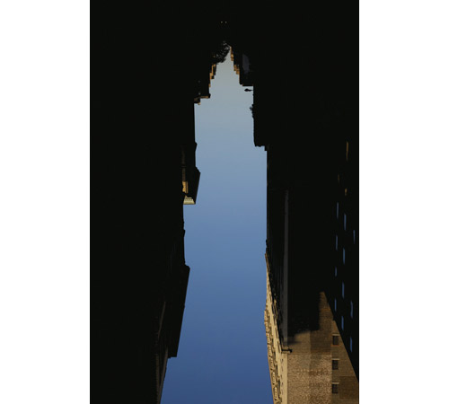Buildings made of sky photos by Artist Peter Wegner