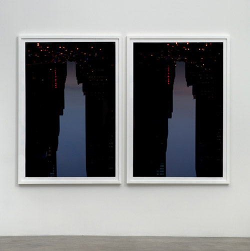 Buildings made of sky photos by Artist Peter Wegner