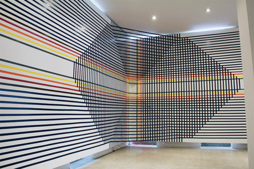 tape art installations artist rebecca ward