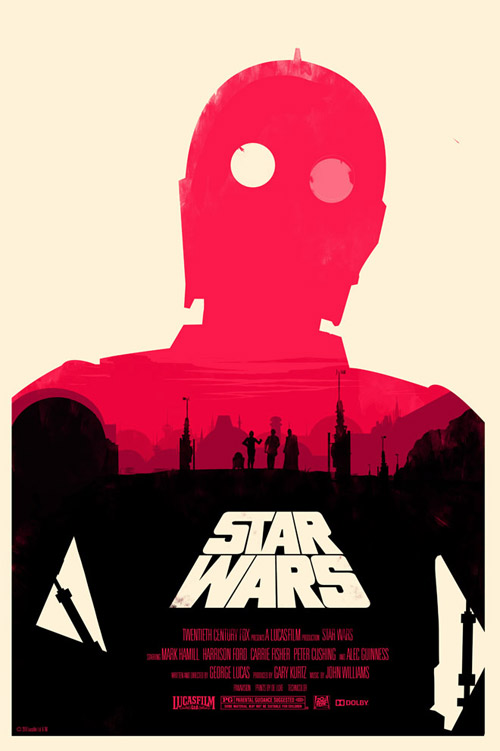 star wars c3po posters mondo olly moss designer