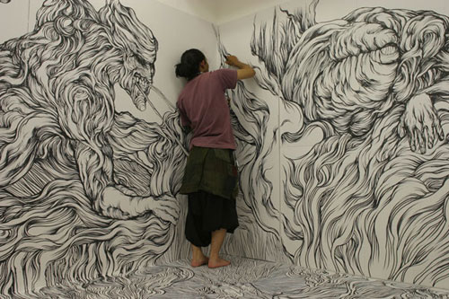 Drawings by artist Yosuke Goda