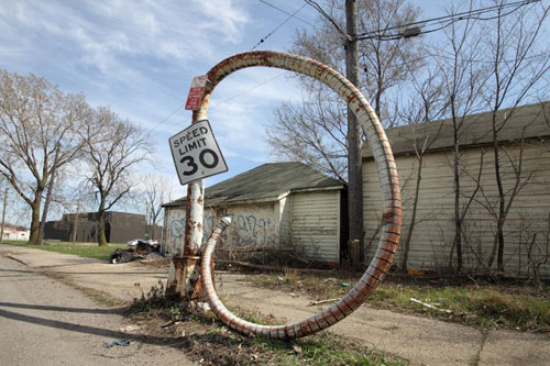 Sculptures installations by artist Robbie Rowlands