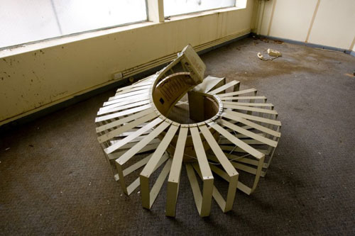 Sculptures installations by artist Robbie Rowlands