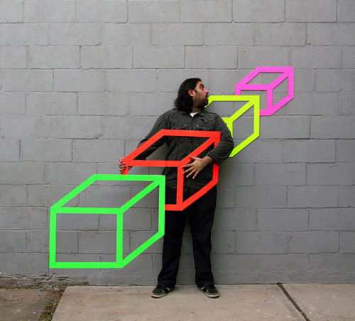 tape artist Aakash Nihalani self portraits