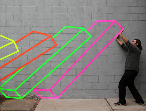 tape artist Aakash Nihalani self portraits