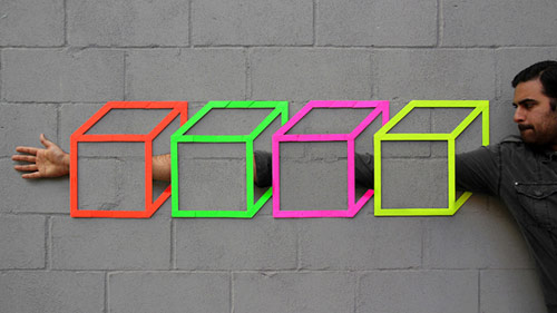 tape artist Aakash Nihalani self portraits