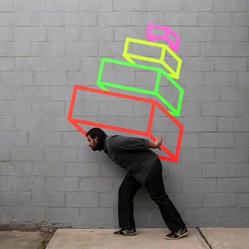 tape artist Aakash Nihalani self portraits