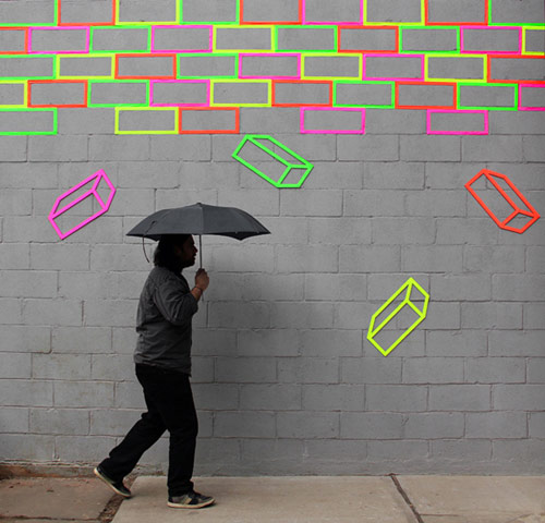 tape artist Aakash Nihalani self portraits