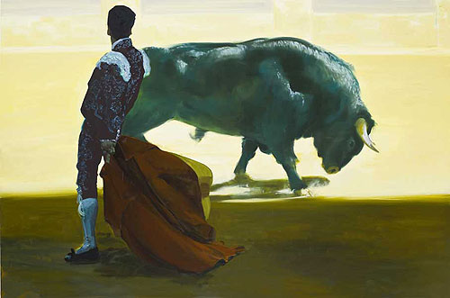 Artist painter Eric Fischl painting