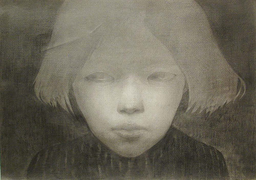 Artist painter Yoshiko Fukushima painting