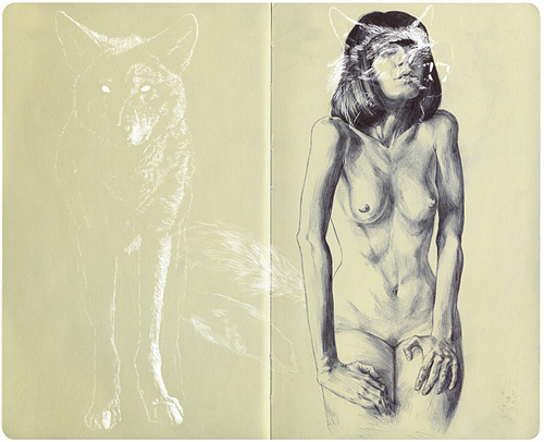 Moleskine drawings by artist Chamo San