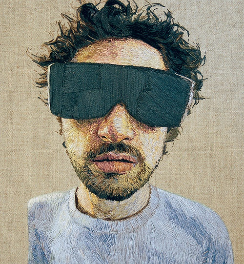 Embroidery portraits by artist Daniel Kornrumpf
