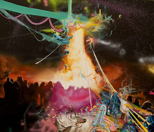 Artist painter Matt Lifson painting