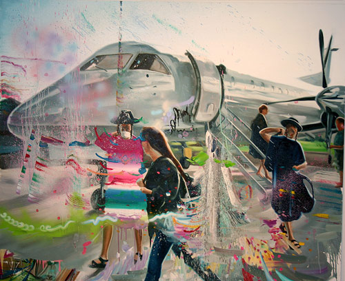 Artist painter Matt Lifson painting