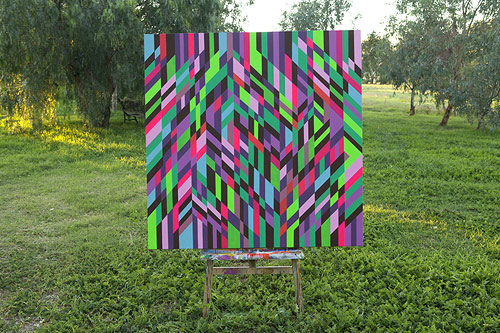 Artist painter Sam Songailo painting