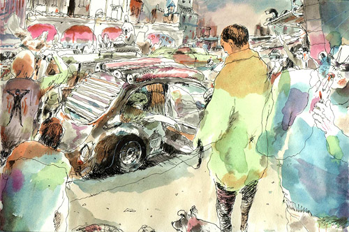 drawings by artist Sam Vanallemeersch