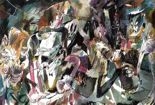 drawings by artist Sam Vanallemeersch