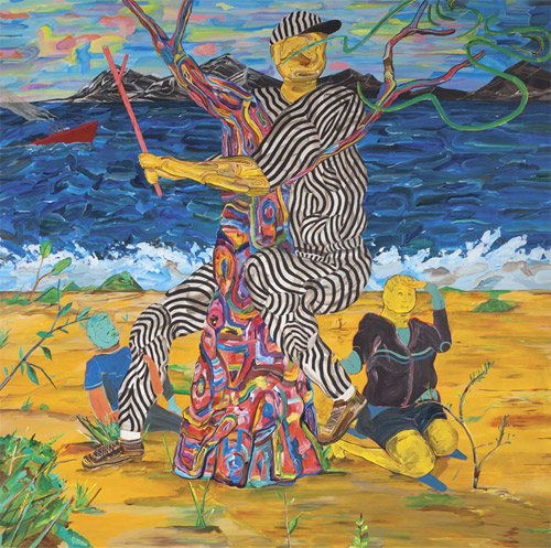 Artist painter Hiro Kurata painting