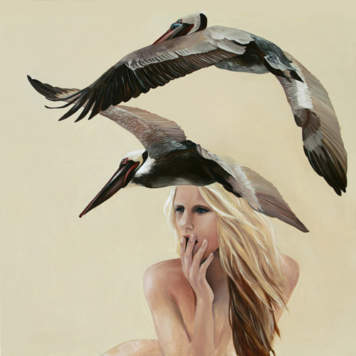 Artist painter Jen Mann painting