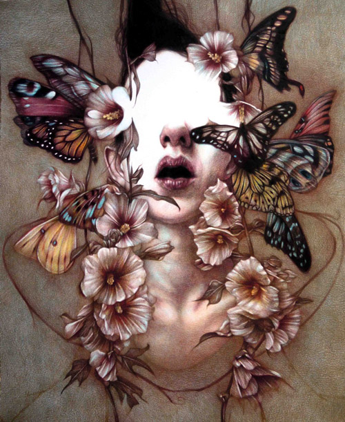 Coloured pencil crayon drawings by artist Marco Mazzoni