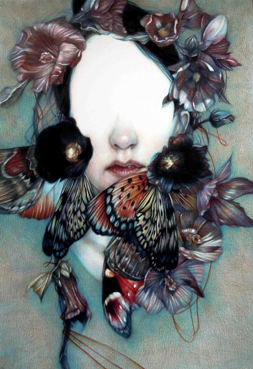 Coloured pencil crayon drawings by artist Marco Mazzoni