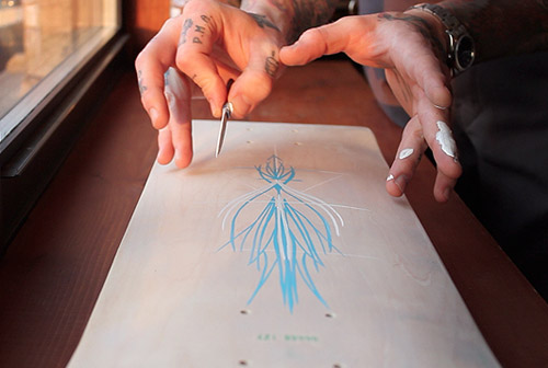 Skateboard Pinstriping by Ryan Lange