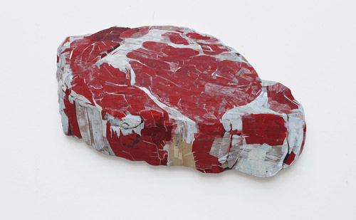 Sculptures by artist Ron van der Ende made of found scrap wood