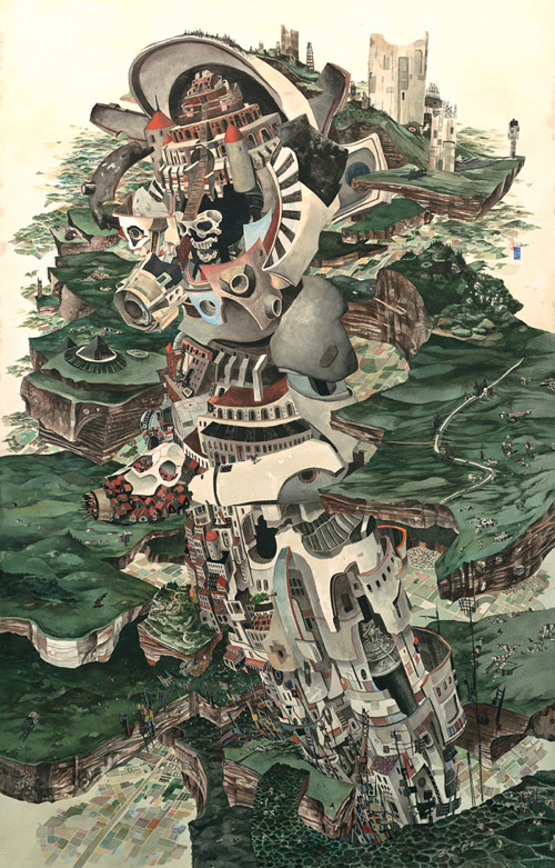 Artist painter Rob Sato painting
