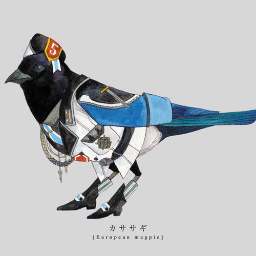 Torigun birds dressed in military uniforms by Japanese artist Sato