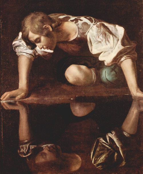 narcissus by caravaggio
