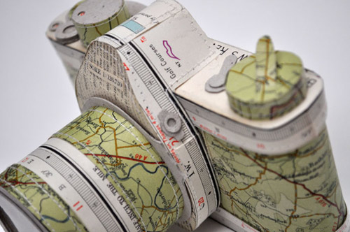 Stitched paper cameras by Jennifer Collier