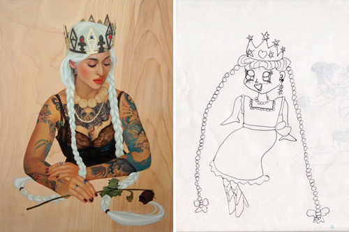 Homeroom show at Subtext Gallery - reinterpreting childhood drawings