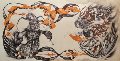 Homeroom show at Subtext Gallery - reinterpreting childhood drawings