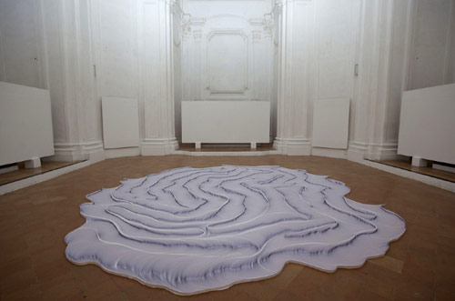 Installation made of 10,000 strips of paper by Daniele Papuli