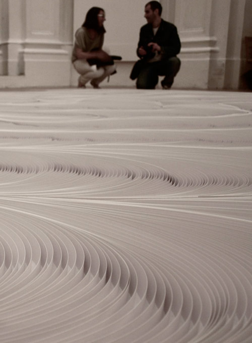Installation made of 10,000 strips of paper by Daniele Papuli