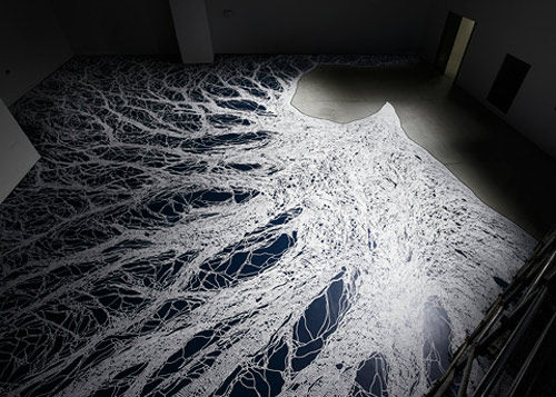 Salt installations by artist Motoi Yamamoto