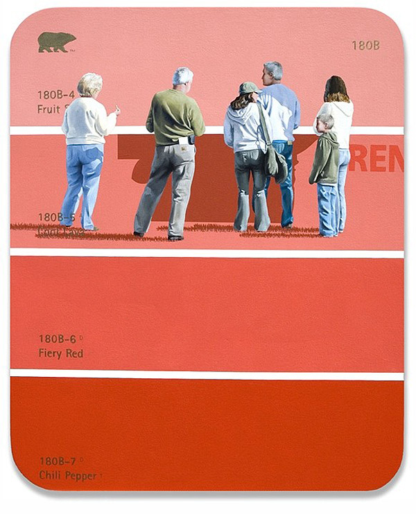 Paint Chip Paintings by American Artist Shawn Huckins BOOOOOOOM