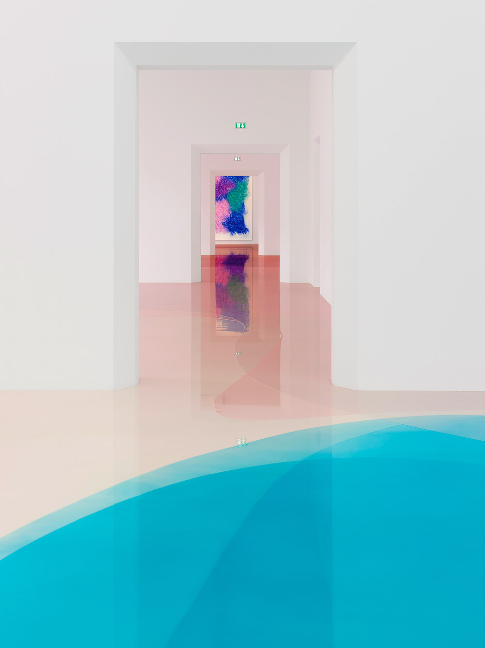 Artist Peter Zimmermann Covers Exhibition Floor in Colourful Resin ...