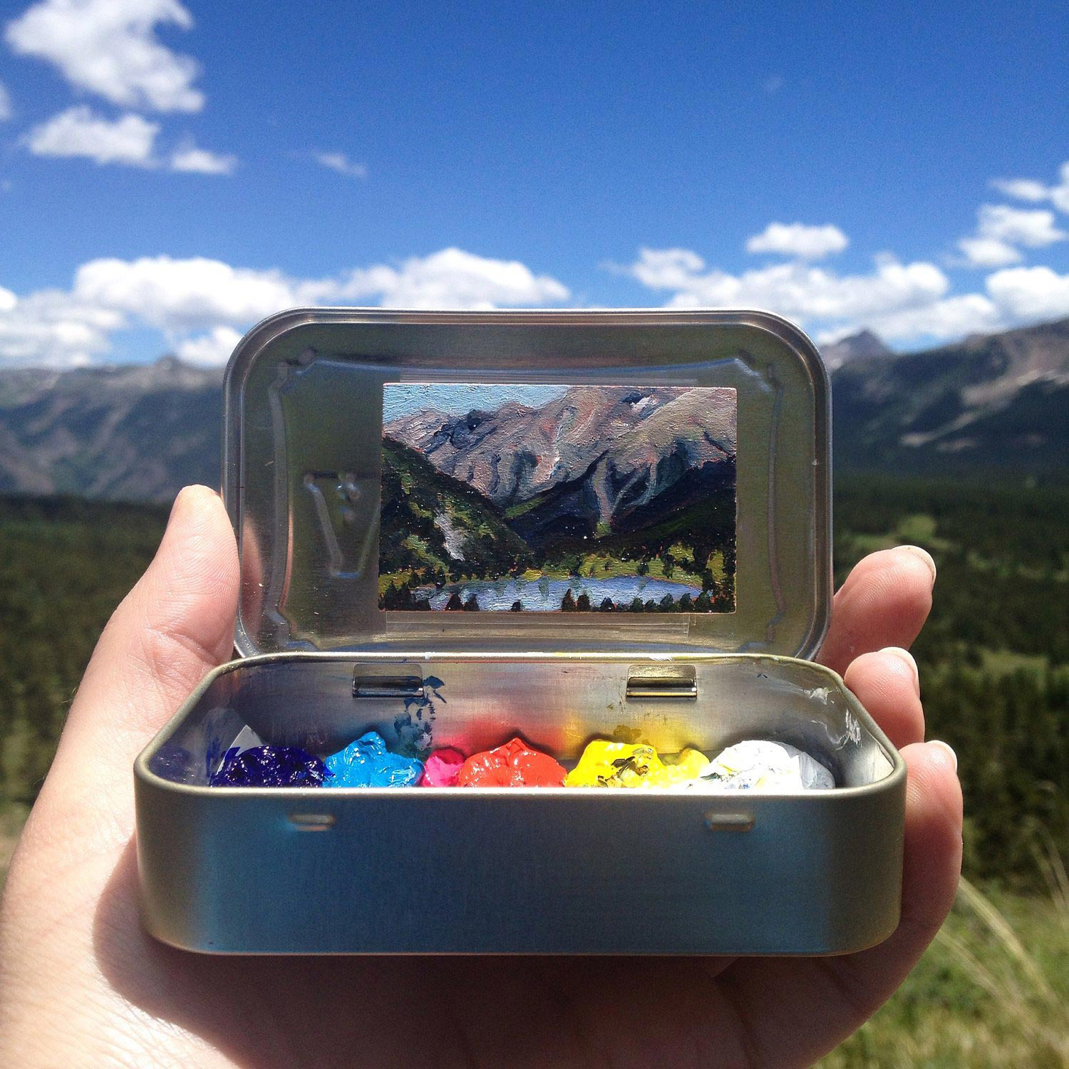 Tiny Landscapes Painted in Mint Tins by Artist Heidi Annalise