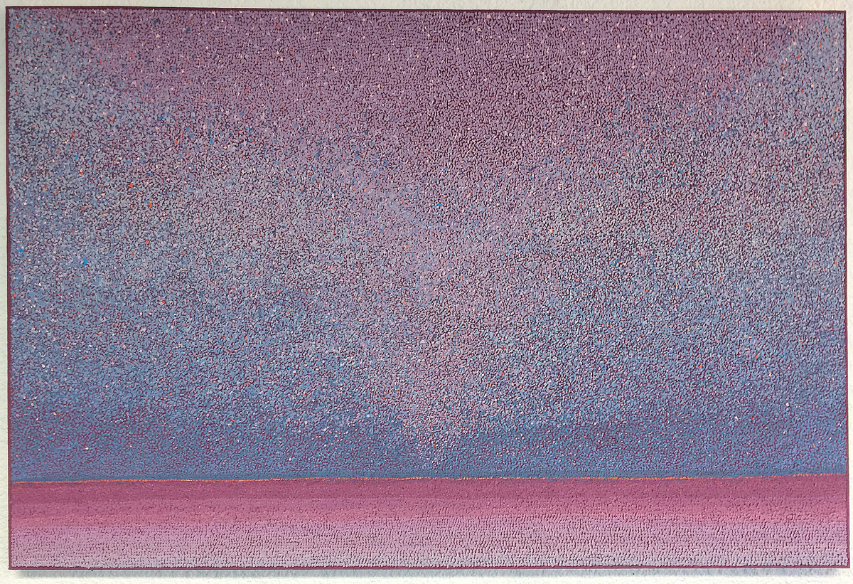 Secret Energy Field 48”x72” acrylic, sand, smog on canvas 2017