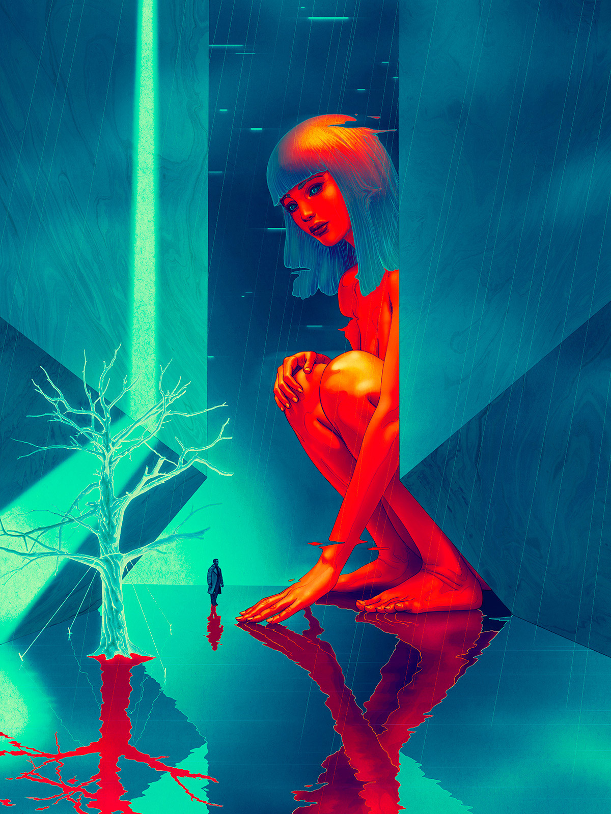 James Jean's finished poster for Blade Runner 2049