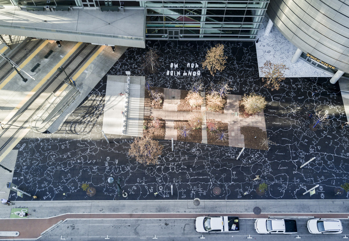 A 7,000 square foot mural covering an area on 14th Street from Stout to Champa, in Denver