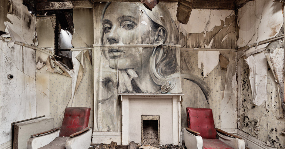 Striking Large Scale Portraits In Dilapidated Buildings By Artist Rone