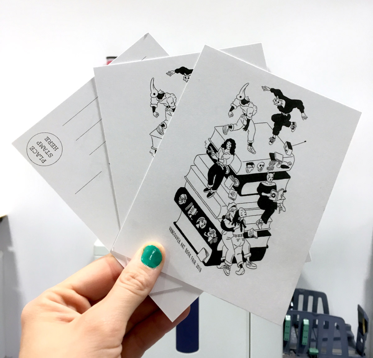 Vancouver Art Book Fair 2018 Postcards designed by Ilya Milstein